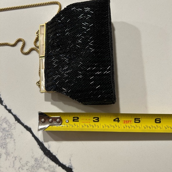 Vintage Art Deco era Herringbone Beaded Evening Shoulder Bag Coin Purse - Picture 7 of 7